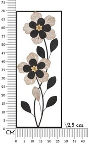 PAINEL DE PAREDE DE FERRO/MADEIRA DIVAKER 27X2,5X70 CM CASTANHO E PRETO