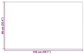 Capacho Retangular vidaXL Preto 90x150 cm