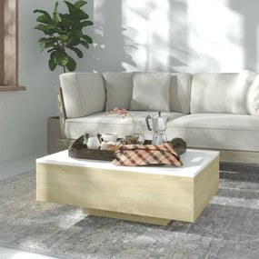 vidaXL Mesa de centro 85x55x31 cm contrapl. branco e carvalho sonoma