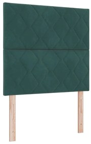 Cama Box com Colchão e Banco Verde Escuro 100x200 cm Veludo