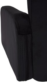Banco de bar Los Angeles em veludo com estrutura branca 93-113 x 60 x 56 cm Preto