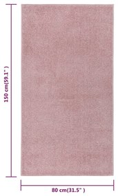 Tapete de pelo curto 80x150 cm rosa