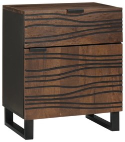 vidaXL Armário de Cabeceira 50x33x60 cm Madeira Maciça Castanha