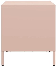 Mesas de cabeceira 2 pcs 35x39x43,5 cm aço rosa