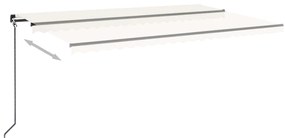 Toldo retrátil manual com LED 500x300 cm cor creme