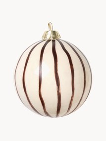 Hand-Painted Glass Christmas Balls Lines, Set of 4