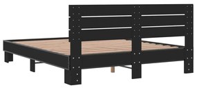 Estrutura de cama 150x200 cm derivados de madeira/metal preto