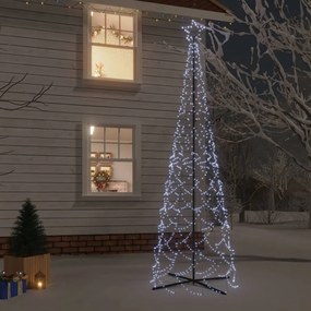 343506 vidaXL Árvore de Natal em cone 500 luzes LED 100x300 cm branco frio