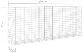 Parede/cesto gabião 85x30x200 cm aço galvanizado