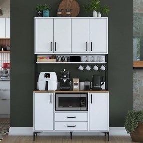 Armário Multiuso JE169 – Branco Nogueira – 120x198,6x38 cm