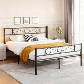 Cama metálica 160 x 200 cm (COLCHÃO NÃO INCLUIDO), estrutura de cama preta