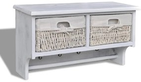 Prateleira de parede 60x23,5x33 cm madeira de paulownia branco
