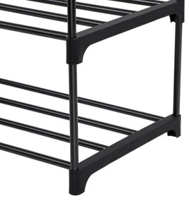 Estante metálica para sapatos com 4 prateleiras 92 x 30 x 73 cm preto