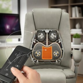 Cadeira de escritório Rubia com função de massagem, cinza