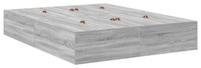 Cama com Armazenamento vidaXL Cinza Sonoma 140x190 cm