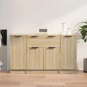 vidaXL Aparadores 3 pcs madeira processada cor carvalho sonoma