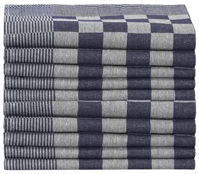 Panos de cozinha 10 pcs 50x70 cm algodão azul e branco