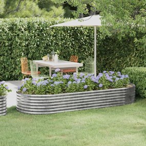 vidaXL Canteiro elevado jardim 249x100x36 aço galvanizado prateado