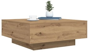 Mesa de Centro vidaXL com Luzes de LED Carvalho Artesanal 80x80x31 cm