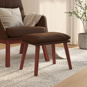 vidaXL Apoio de pés 45x29,5x35 cm couro artificial castanho