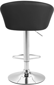 Banco de bar Miami em couro sintético e com estrutura cromada 55 x 86-106 x 51 cm Preto