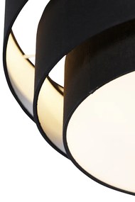 Candeeiro de tecto moderno preto 45 cm 3 luzes - Drum Trio Moderno