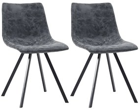 vidaXL Cadeiras de jantar 2 pcs couro artificial preto