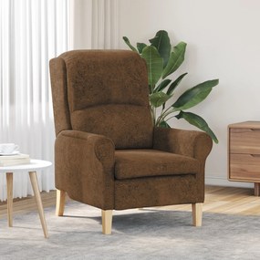 Poltrona Moderna Castanha Tecido, Madeira Padrão Ergonómica