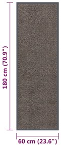 Tapete de entrada tufado 60x180 cm castanho-escuro