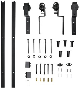 HOMCOM Conjunto de ferragens para porta deslizante dupla Kit de acessó