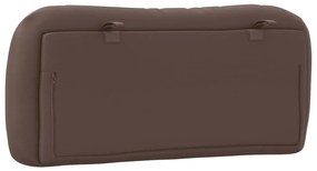 Almofadão de cabeceira 80 cm couro artificial castanho