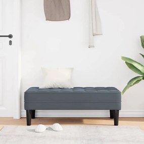 Banco Cinza Escuro 113 cm Veludo