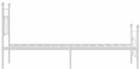 Estrutura de cama com cabeceira e pés 100x200 cm metal branco