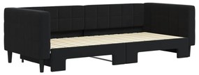 Sofá-cama com gavetão 90x200 cm veludo preto