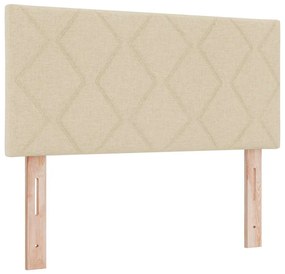 Cama Box com Colchão &amp; LED Creme 100x200 cm Tecido