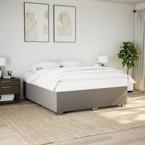 vidaXL Cama sem colchão 200x200 cm tecido cinzento-acastanhado