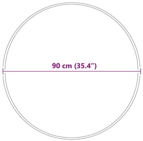 Tapete Shaggy com Revestimento de Látex Cinza Escuro ø90 cm