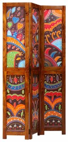 Divisor de Ambiente 3 Painéis Castanho Mel 35x1.5x160 cm Madeira Sólid