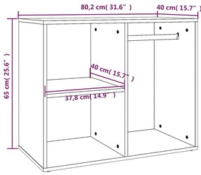 Toucador 80x40x65 cm derivados de madeira cor cinzento sonoma