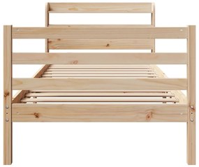Estrutura de cama com cabeceira 75x190 cm pinho maciço