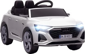 AIYAPLAY Carro Elétrico para Crianças Carro Audi Q8 Etron Sportback Infantil 12V Faróis Buzina e Música 98x49,5x43 cm Branco | Aosom Portugal