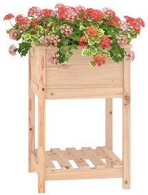 Vaso/floreira com prateleira 54x54x81 cm pinho maciço