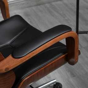 Cadeira de Escritório – Modello Noce – Preto e Nogueira – 63x62x110-12