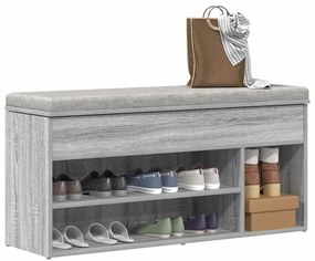 Banco sapateira 102x30,5x45cm derivados madeira cinzento sonoma