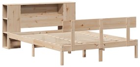 Cama com estante sem colchão 140x200 cm pinho maciço