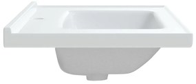 Lavatório casa de banho retangular 71x48x19,5cm cerâmica branco