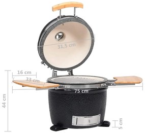 Churrasqueira Defumadora Kamado, de Cerâmica, 44cm