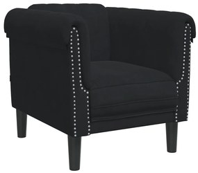 3 pcs conjunto de sofás veludo preto