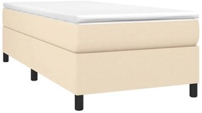 Estrutura de cama sem colchão 90x190 cm tecido creme