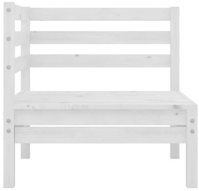 7 pcs conjunto lounge de jardim pinho maciço branco